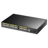 CUDY FS1026PS1 26 Port Mbit 24 Port PoE+ 300W 2xGbit+1xSFP Uplink Rackmount Yönetilemez Metal Kasa Switch