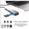 INCA ITPC-7T 8 Port Type-C Hub+Çevirici Aluminyum Çoklayıcı