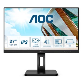27 AOC 27P2Q IPS 4MS 75MHZ 1XVGA 1XHDMI 1XDP 1XDVI FHD 1920X1080 HOPARLÖR YÜKSEKLİK AYARI PIVOT VESA SİYAH