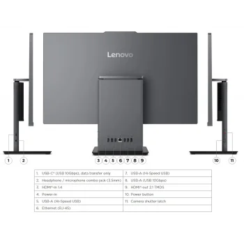 LENOVO ThinkCentre neo 50a 24 G5 12SC000KTR i7-13620H 16GB 512GB SSD O/B Intel UHD 23.8 Ay Grisi DOS All in One PC