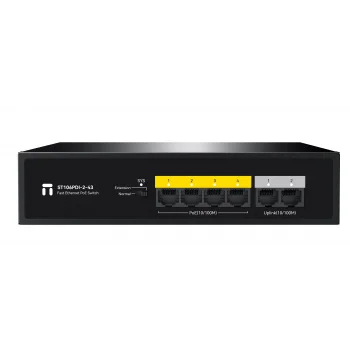STONET ST106PDI-2-43 6 Port Mbit 4 Port Poe 45W 2xMbit Uplink Yönetilemez Metal Kasa Switch