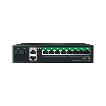 STONET P112GS 12 Port Gbit 8 port poe 120W 2xGbit+2xSFP Uplink Yönetilemez Metal Kasa Switch