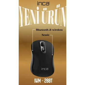 INCA IWM-288T Bluetooth & 2.4G Kablosuz siyah Ergonomic Design Silent