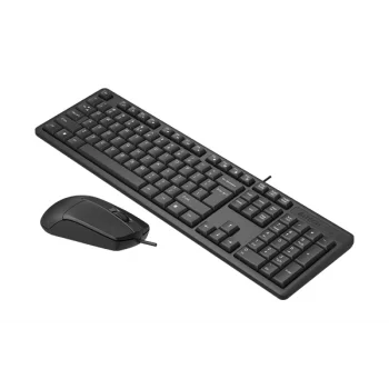 A4 TECH KR-3330S Q Türkçe USB Multimedya Siyah Sessiz Mouse Klavye+ Mouse