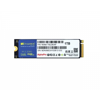 TWINMOS NVMe1TB2280AP AlphaPro M.2 1TB (3600/3250MB/s) PCIe + NVMe (3D NAND) SSD Disk (22x80MM)