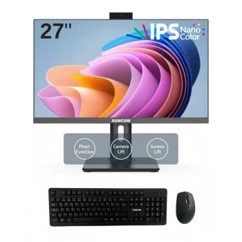 SUNCOM Pro Plus SCA-131 i5-14450H 16GB 512GB SSD 27 Siyah DOS AIO PC Pivot Ayak