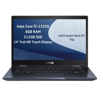 ASUS ExpertBook B3 Flip B3402FVA-I58512B2D i5-1335U 8GB 512GB SSD O/B 14 Dokunmatik DOS Siyah 2 in 1 Notebook