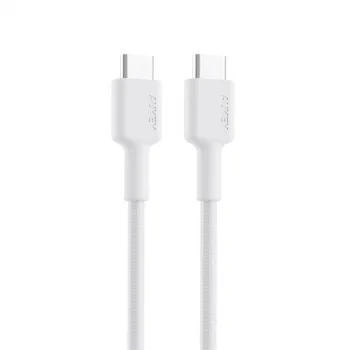 AUKEY CB-CD45-WH PD NAYLON ÖRGÜLÜ TYPE-C TYPE-C ŞARJ KABLOSU 0.9MT