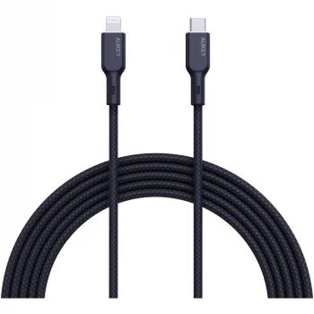 AUKEY CB-NCL1-BK NAYLON ÖRGÜLÜ 3A 480MBPS TYPE-C LIGHTNING KABLOSU 1.8MT