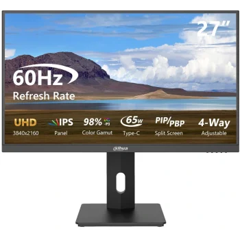 DAHUA LM27-U401A 27 LED IPS 5ms 60Hz 3840x2160 UHD 4K HDMI DP TYPE-C USB (Vesa) Pivot Siyah Monitör