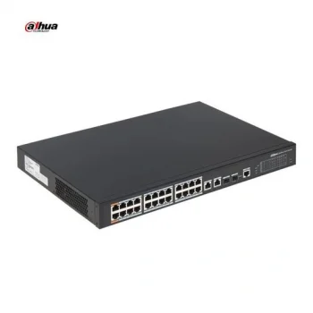 DAHUA PFS3228-24GT-360 28 Port Gbit 24 Port PoE 360W 2xGbit+2xSFP Uplink Yönetilemez Metal Kasa Switch