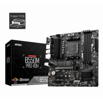 MSI B550M PRO-VDH DDR4 4400MHZ 1XVGA 1XHDMI 1XDP 2XM.2 USB 3.2 MATX AM4 (AMD 5000 VE 3000 SERİSİ İŞLEMCİ UYUMLU)