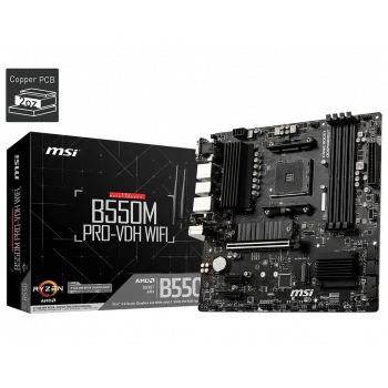 MSI B550M PRO-VDH WIFI DDR4 4400MHZ 1XVGA 1XHDMI 1XDP 2XM.2 USB 3.2 MATX AM4 (AMD 5000 VE 3000 SERİSİ İŞLEMCİ UYUMLU)