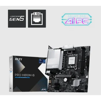 MSI PRO H810M-B DDR5 6400MHZ 1XHDMI 1XDP 1XM.2 MATX 1851P (INTEL ULTRA PROCESSORS SERIES 2)