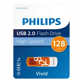 PHILIPS FM12FD05B/00 128GB USB2.0 Turuncu/Beyaz USB Bellek
