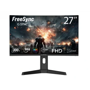 RAMPAGE DR27C300F DROP 27 Curved (Kavisli) 1ms 300Hz 1920x1080 FullHD 2x HDMI 1xDP F.Sync, G-Sync, RGB Pivot HDR Siyah