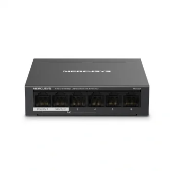 TP-LINK MERCUSYS MS106LP 6 Port Mbit 4 Port Poe+ 40W 2xMbit Uplink Desktop Yönetilemez Switch