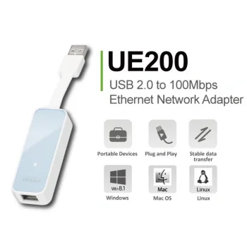 TP-LINK UE200 USB 2.0 10/100 Ethernet Adaptörü