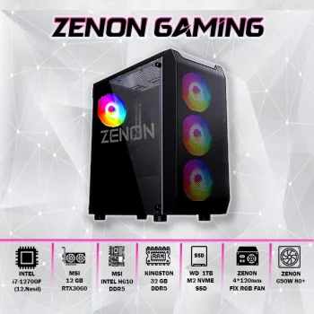 ZENON Gaming ZG-154 i7-12700F 32GB 1TB SSD 12gb RTX3060 DOS Masaüstü Oyun Bilgisayarı (3 Yıl Garanti)