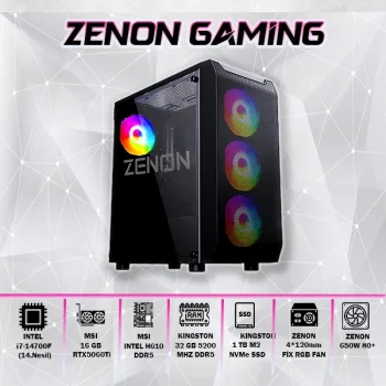 ZENON Gaming ZG-166 i7-13700KF 32GB 1TB SSD 16gb RTX5060 Ti DOS Masaüstü Oyun Bilgisayarı (3 Yıl Garanti)