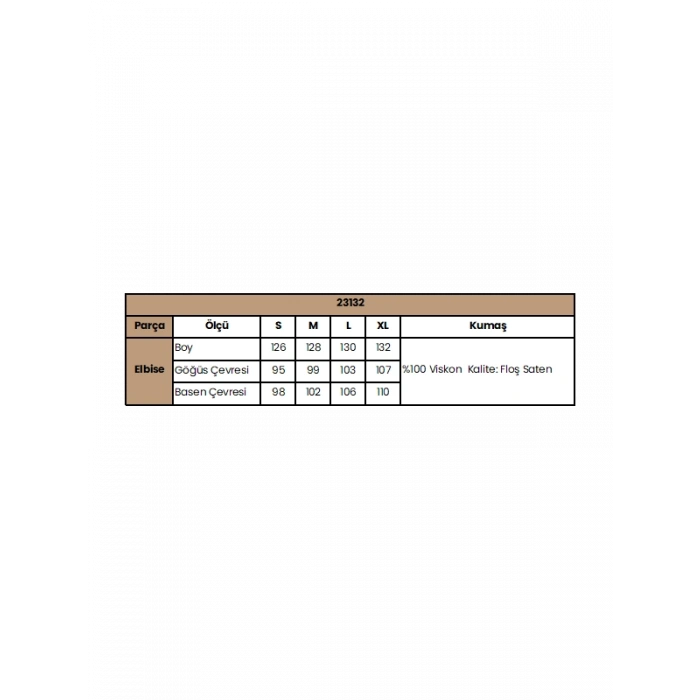 %100 Viskon Uzun Kollu Saten Elbise