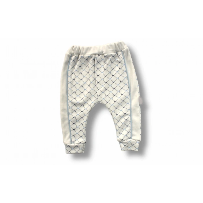 3-6 6-9 9-12 Ay My Camping Nakışlı Şapkalı Uzun Kollu Sweatli 3lü Erkek Bebek Takımı Ekru