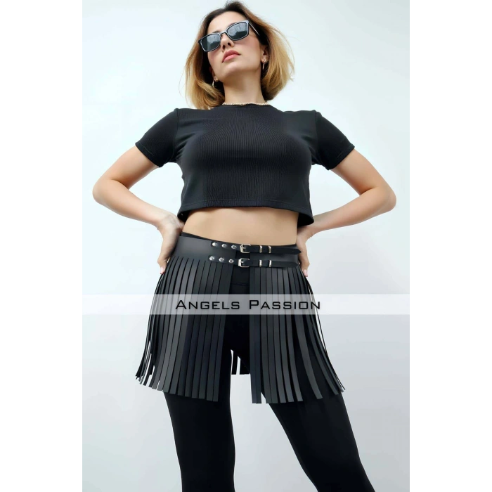 37 Cm Püsküllü Şık Mini Etek - Brf1400