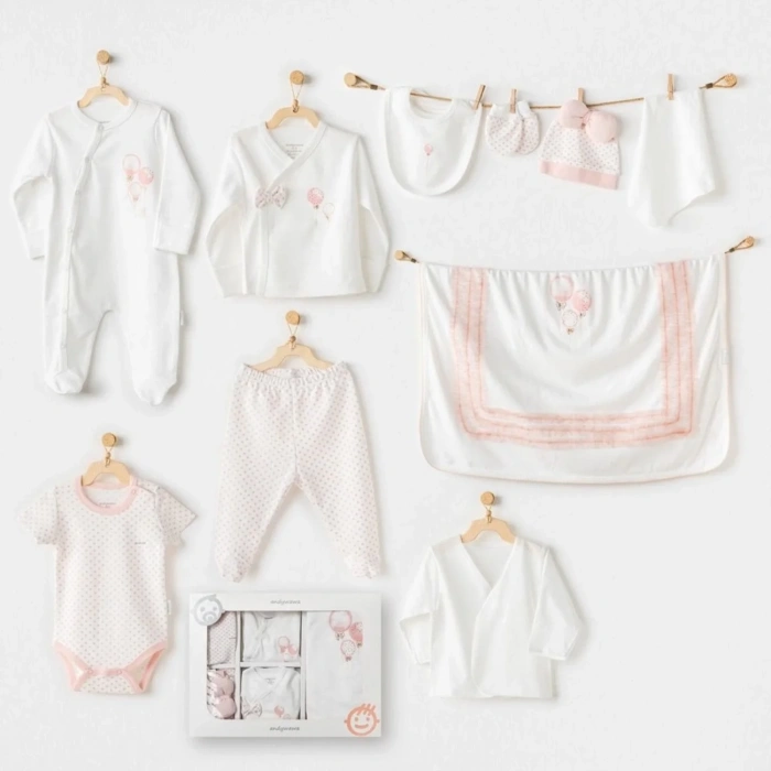 Andywawa Ac25551 Newborn Set Pınk Baloons 10lu Hastane Çıkışı Ekru