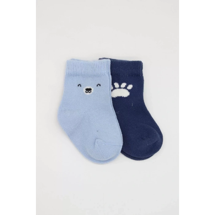 Bear Penye Soket Çorap 2li Mavi
