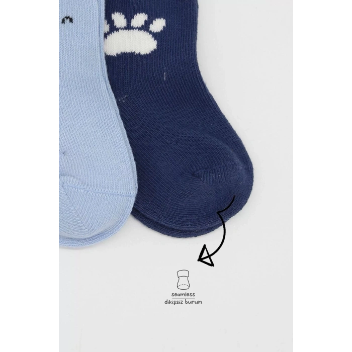 Bear Penye Soket Çorap 2li Mavi