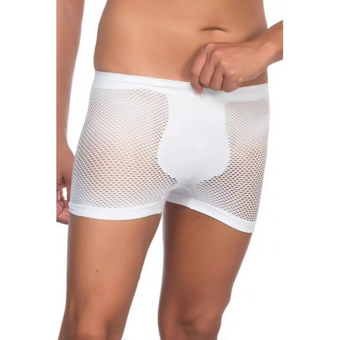 Beyaz  2106 Fileli Soft Erkek Boxer