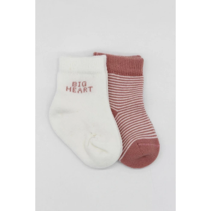 Big Heart Penye Soket Çorap 2li  Pudra