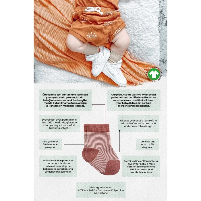 Big Heart Penye Soket Çorap 2li  Pudra