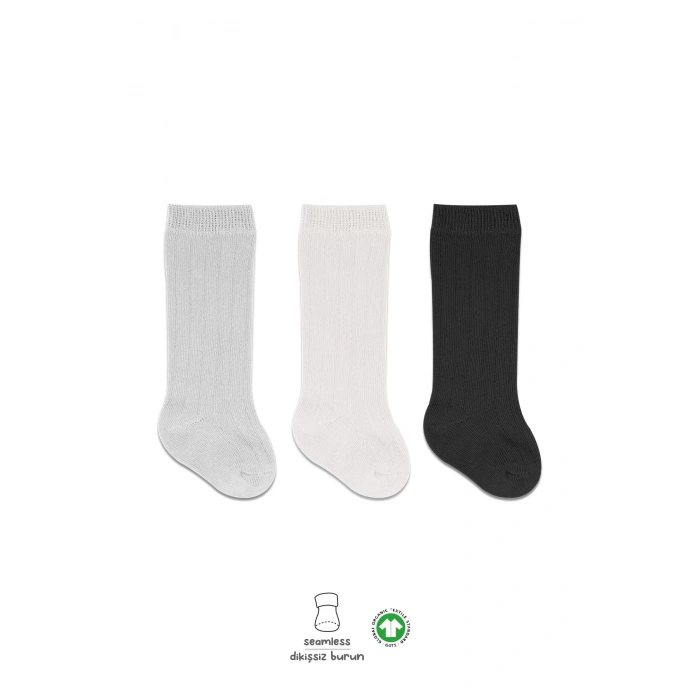 Bistyle Derby Dizaltı Çorap 3lü Bs40101 Ekru Gri Siyah