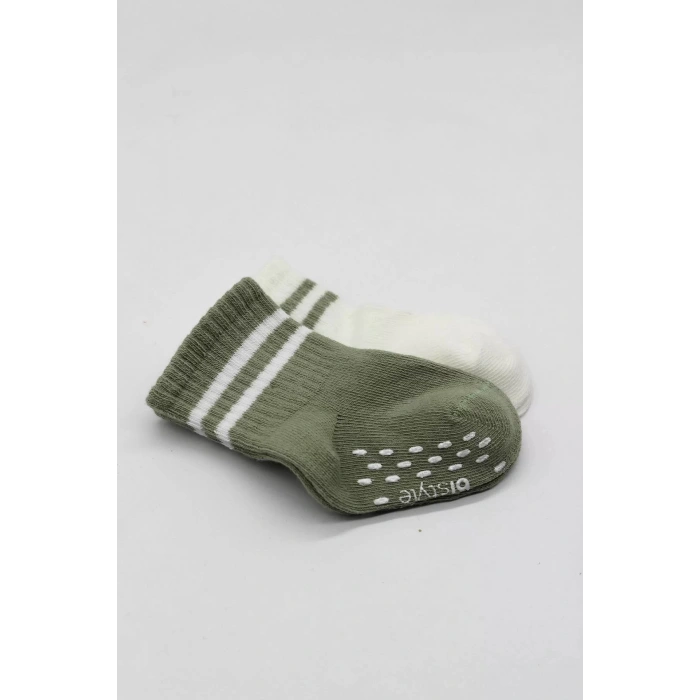 Çemberli Kaymaz Soket Çorap 2li  Nil Ekru