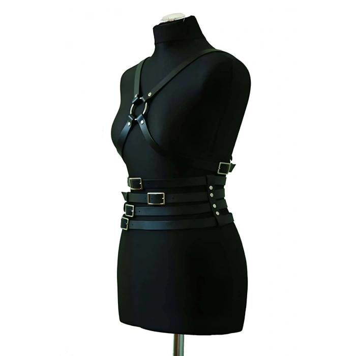 Deri Belden Dört Sıralı Göğüs Harness - Brf911