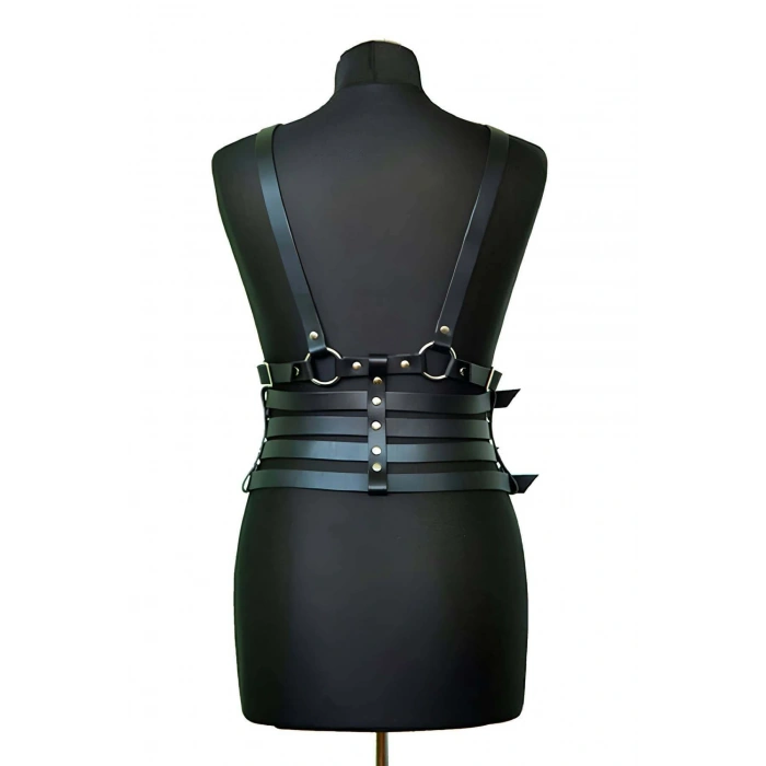 Deri Belden Dört Sıralı Göğüs Harness - Brf911