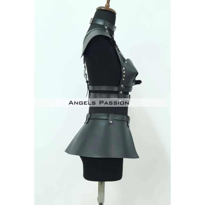 Deri Mini Elbise, Deri Harness Etek Ve Göğüs Takım - Brf1371