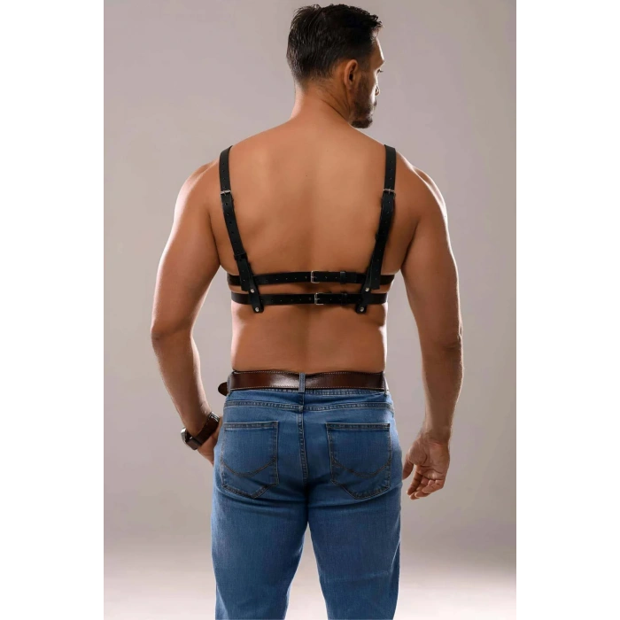 Erkek Deri Seksi Göğüs Harness - Brfm138