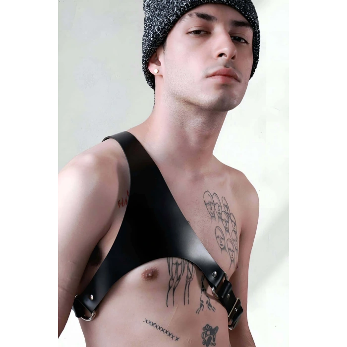 Erkek  Deri Tek Omuz Askılı Harness, Erkek  Deri Aksesuar - Brfm123