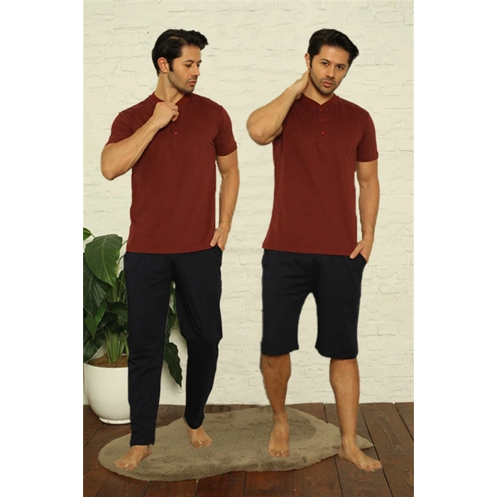 Giyim ERKEK BORDO 3LÜ PİJAMA TAKIM BORDO