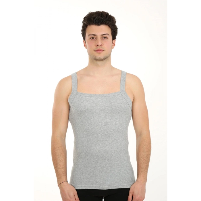 Giyim ERKEK KALIN ASKILI LİKRALI ATLET GRİ