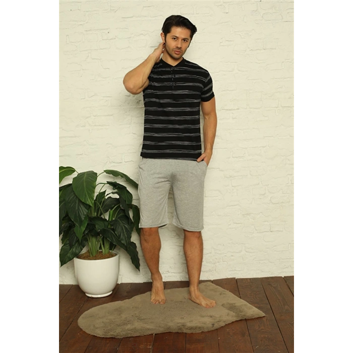 Giyim ERKEK SİYAH 3LÜ PİJAMA TAKIM