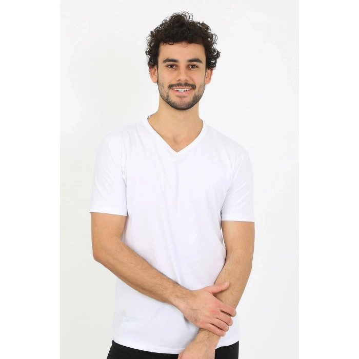Giyim ERKEK V YAKA BEYAZ PENYE ATLET