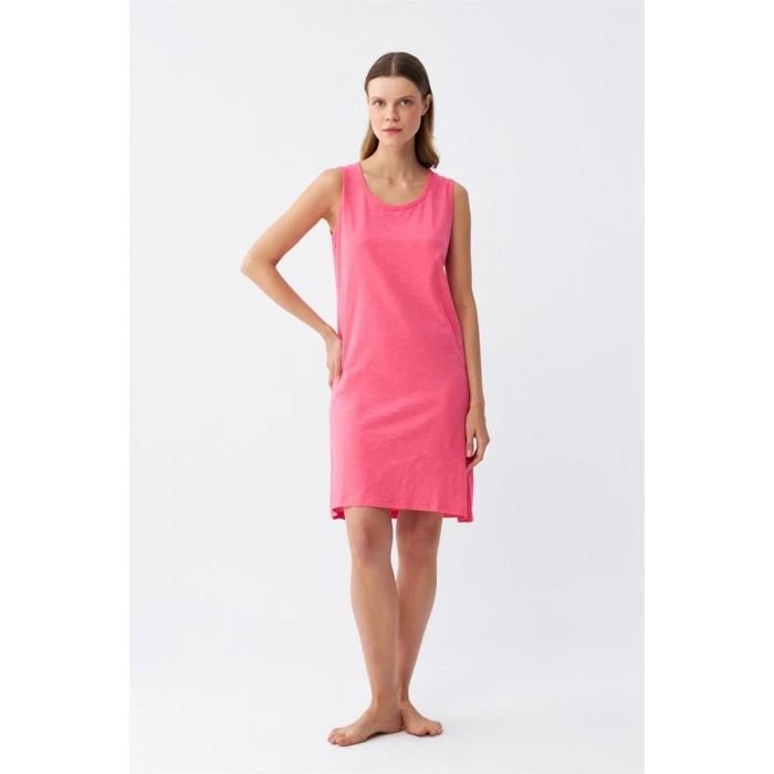 Giyim KADIN KALIN ASKILI PENYE GECELİK FUŞYA