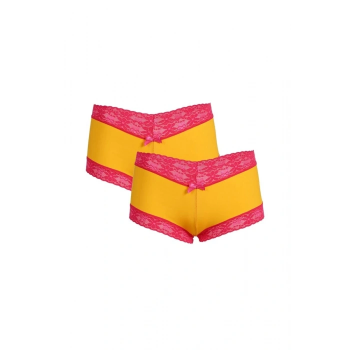 Giyim KADIN PAMUKLU 2Lİ BOXER SARI