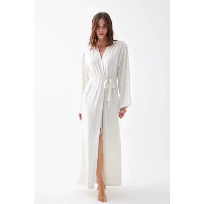 Giyim KADIN UZUN EKRU PENYE SABAHLIK