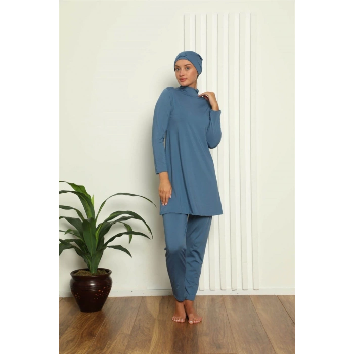 Giyim TAM TESETTÜR LİKRALI MAYO İNDİGO