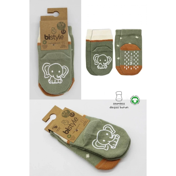 Hayvan Figür Kaymaz Kız Soket Çorap 2li  Nil