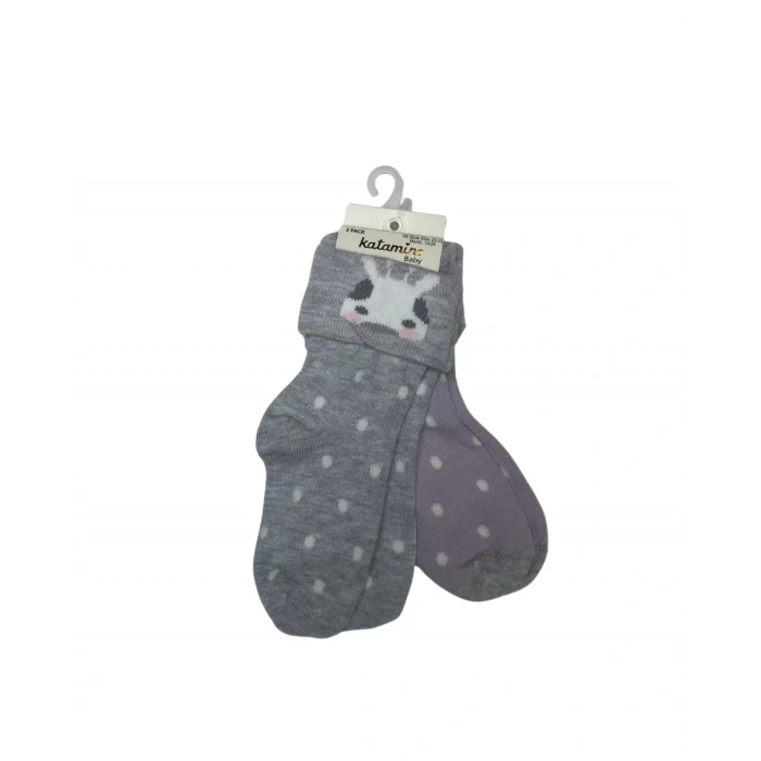 Katamino Lintan 2li Bebek Soket Çorap K46272 Asorti